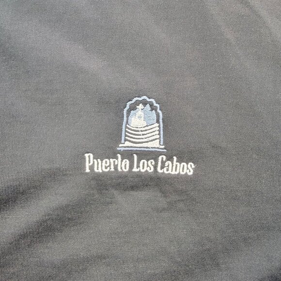 Travis Mathew Polo Shirt Mens Medium Black Short Sleeve Golf Puerto Los Cabos - Picture 4 of 11